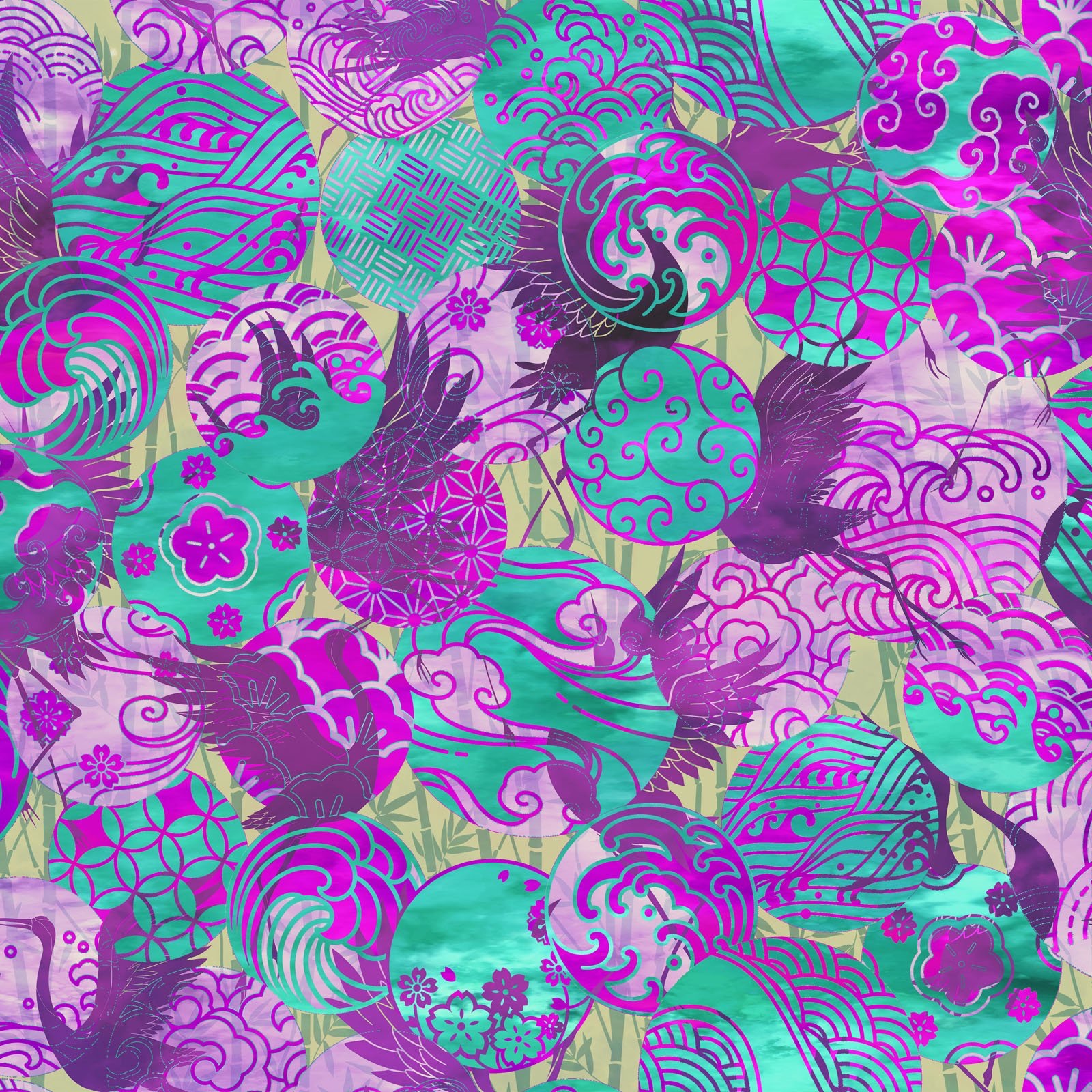Oriental Gardens Emblems Purple